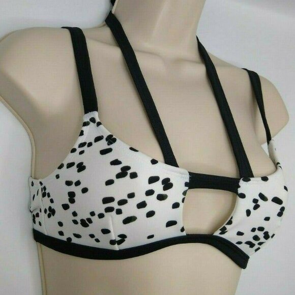 ASOS Swim Strappy Bikini Top Dalmation Print Sz 2 - Picture 4 of 7
